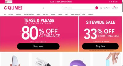 JP171多语言QUMEI海外成人情趣用品零售商城源码带数据/前端html+后端php